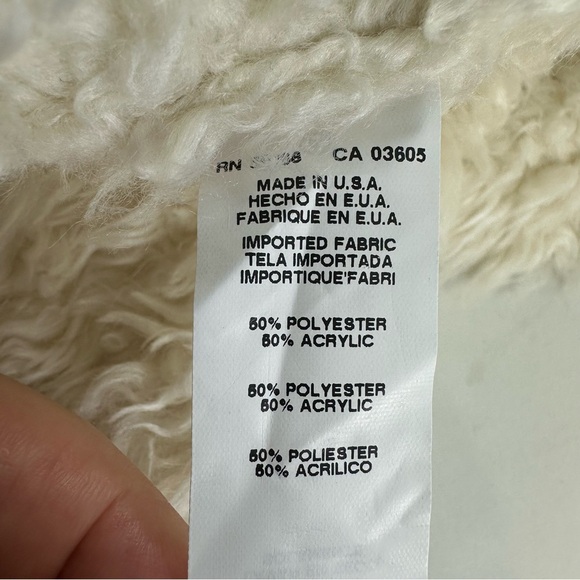 Karen Kane Ivory Open Front Vest Jacket Faux Suede Fur Woman's Large - Picture 5 of 8